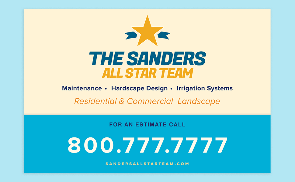 Sanders All Star Team yard sign graphic design service sample