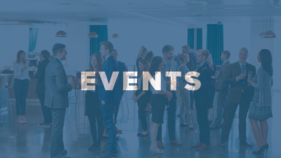 The word events with people behind it