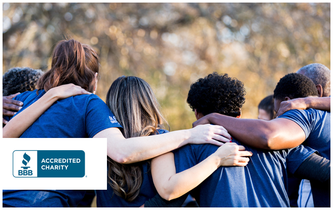 group of volunteers working together