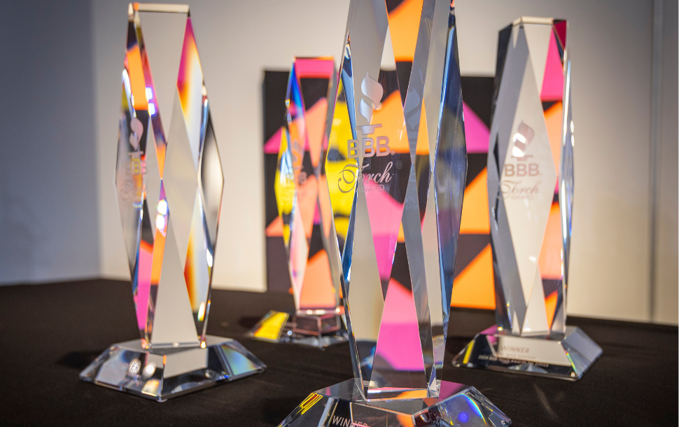 Torch Awards for Ethics trophies