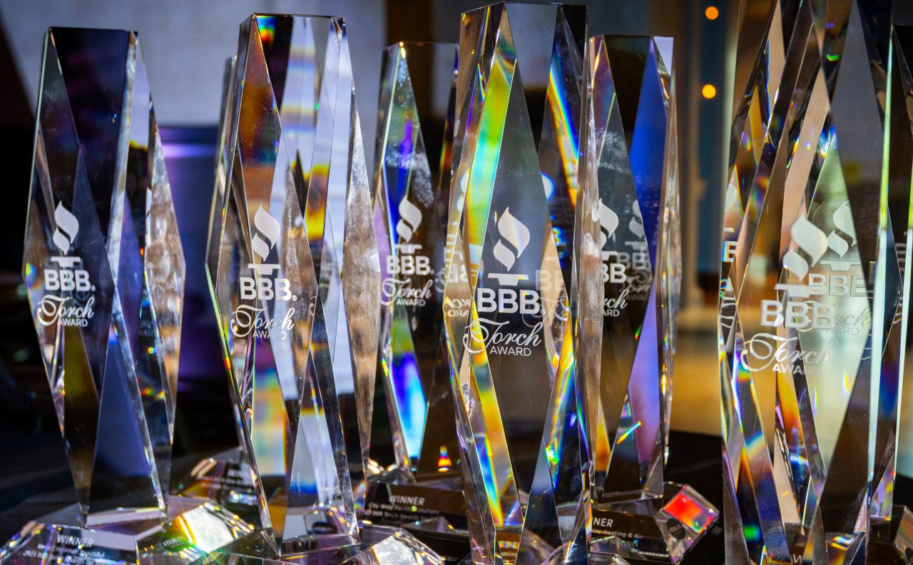 BBB Torch Awards for Ethics trophies