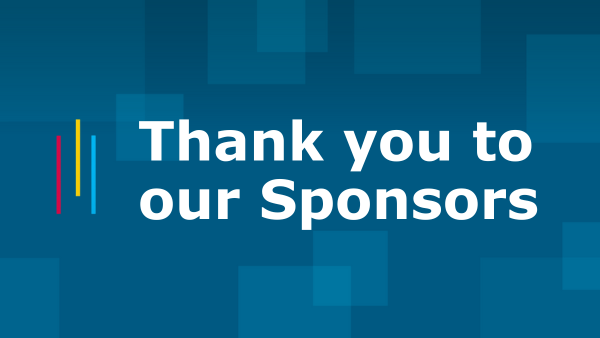 thank you to our sponsors on blue background