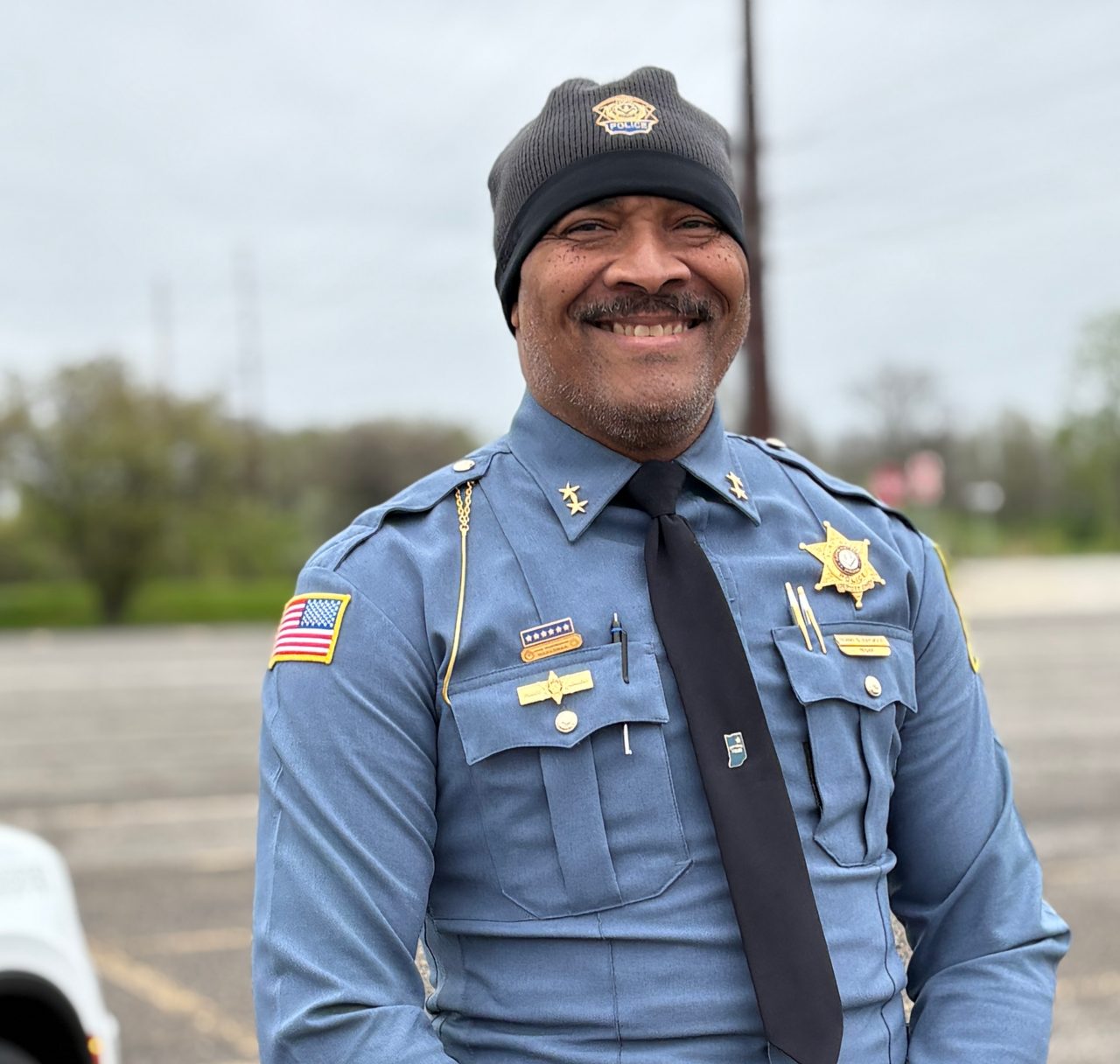 Smiling police officer