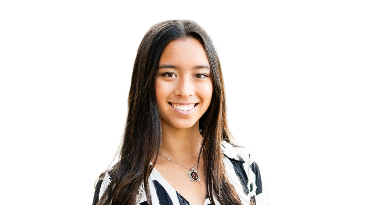 headshot of teen girl with long straight black hair