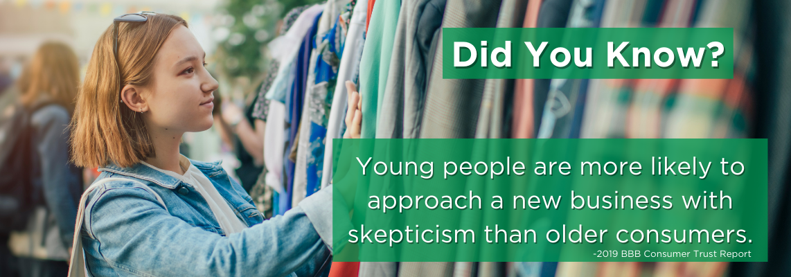 young people are more skeptical of businesses than older consumers