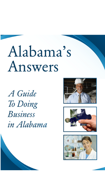 The cover of Alabama's Answers: A Guide to Doing Business in Alabama. 