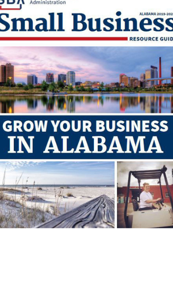The cover the SBA Small Business Resource Guide on Growing Your Business in Alabama