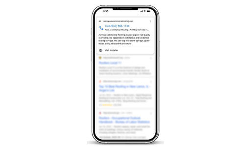 Mobile Phone Showing Google Call-Only Ad