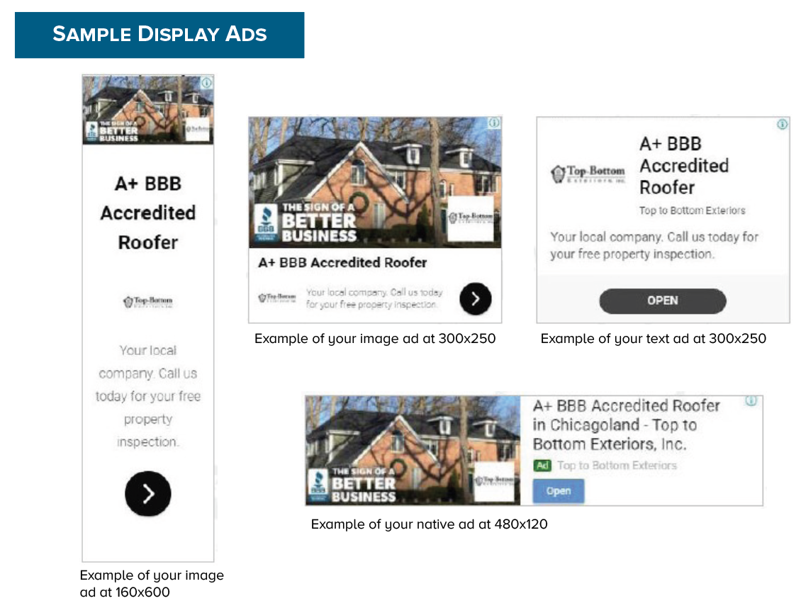 Sample Google Display ads.