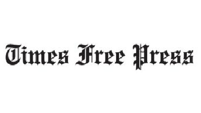 Chattanooga times free press white letters red background