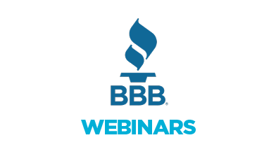 blue torch logo with webinars in secondary blue color