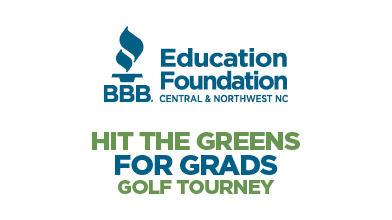 education foundation logo with words hit the greens for grads golf tourney
