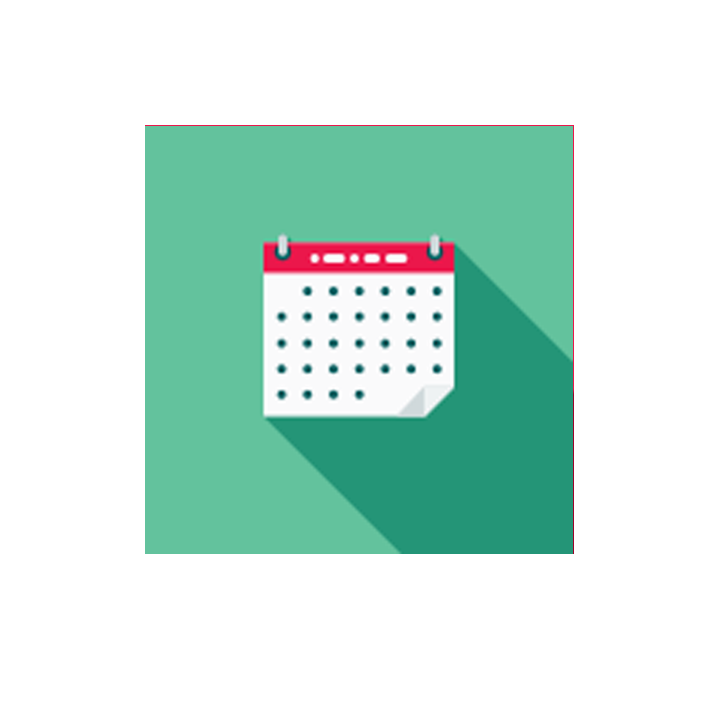 white generic calendar on green-colored background 