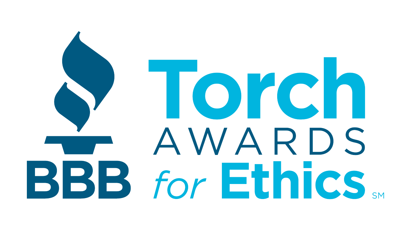 Torch Awards for Ethics Logo blue on white background