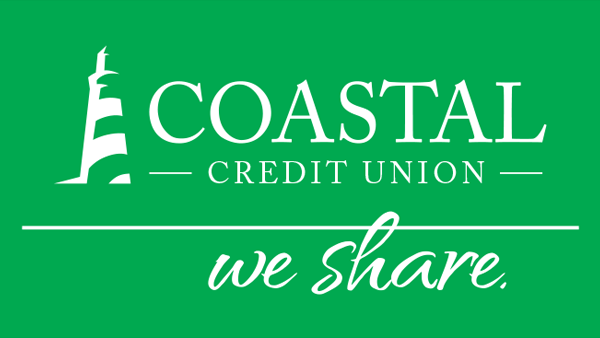 Coastal Credit Union logo white letters green background
