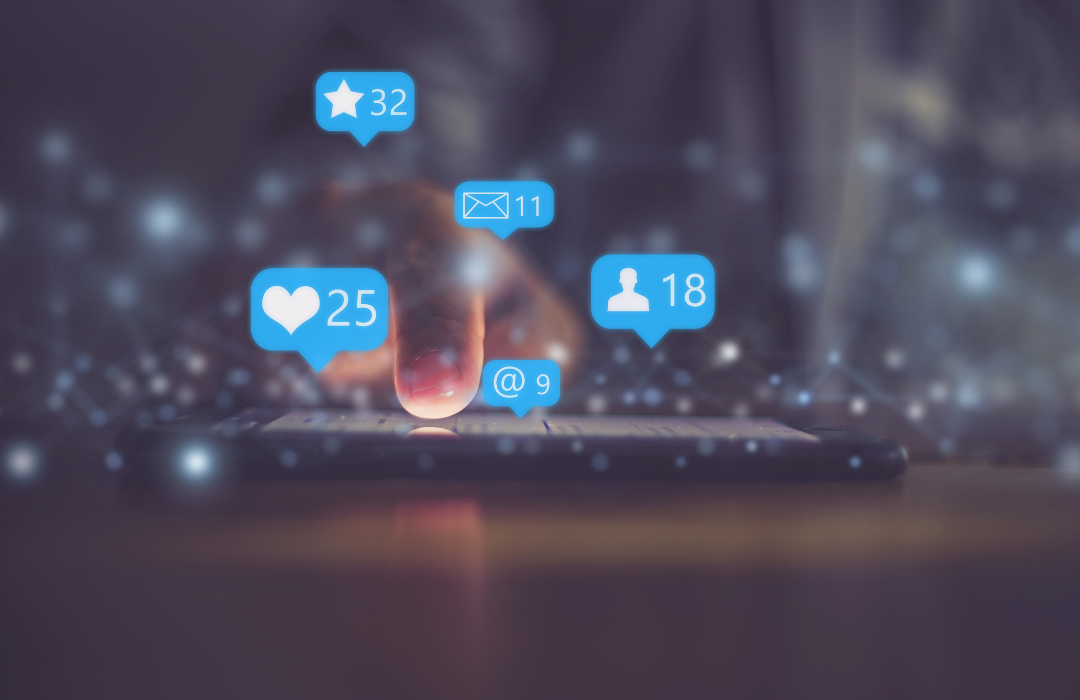 Social media likes on phone