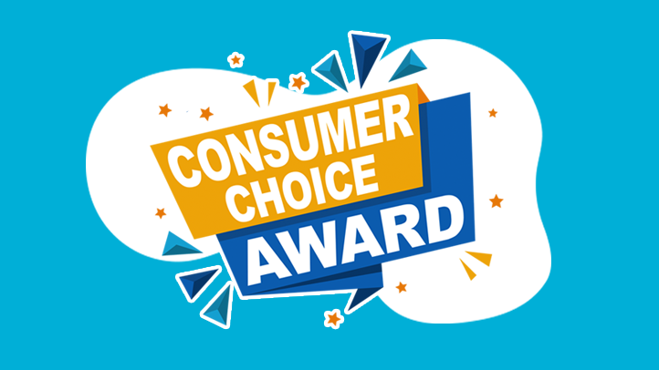 BBB Consumer Choice Award logo on blue background