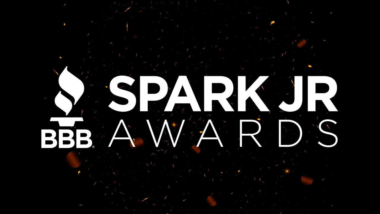 White BBB Spark Jr Awards Logo
