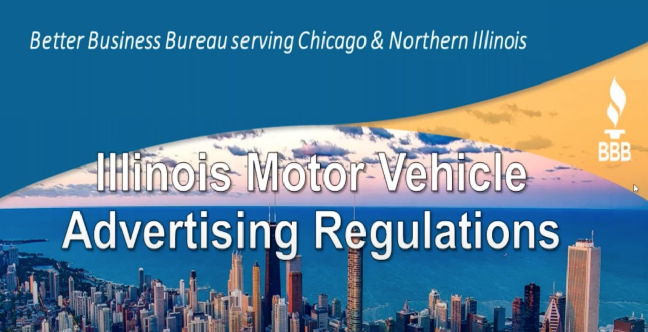 IL motor vehicle advertising regulations teaser card