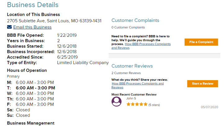 BBB Business Profile