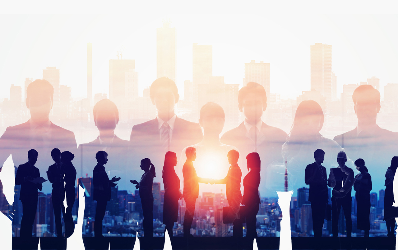 Business network concept. Group of businessperson. Teamwork. Human resources. - stock photo