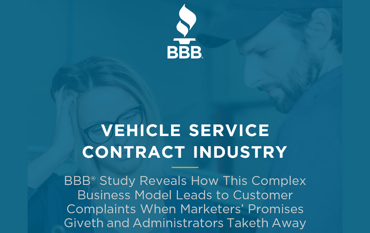 Vehicle Service Contract blue background white text