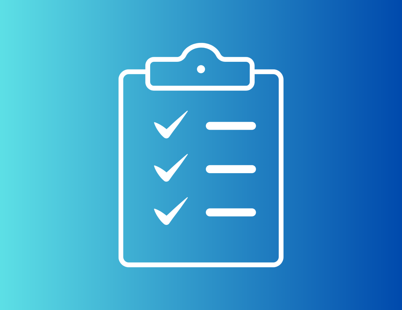 White icon of a check board on a blue background