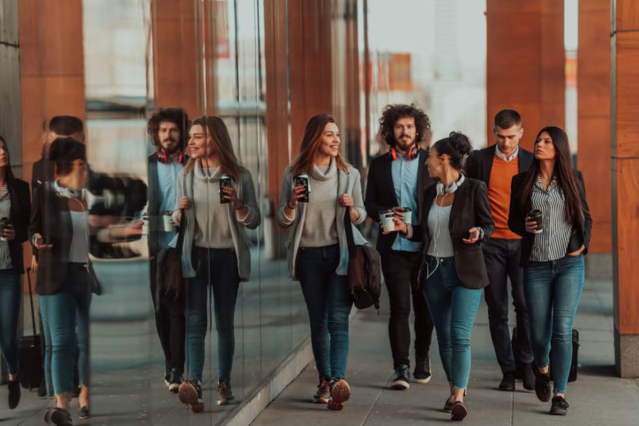 Group of employees on a coffee break