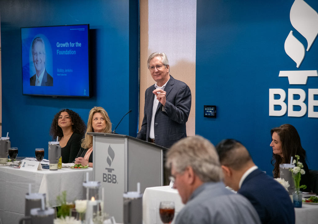Bobby Jenkins giving speech at podium