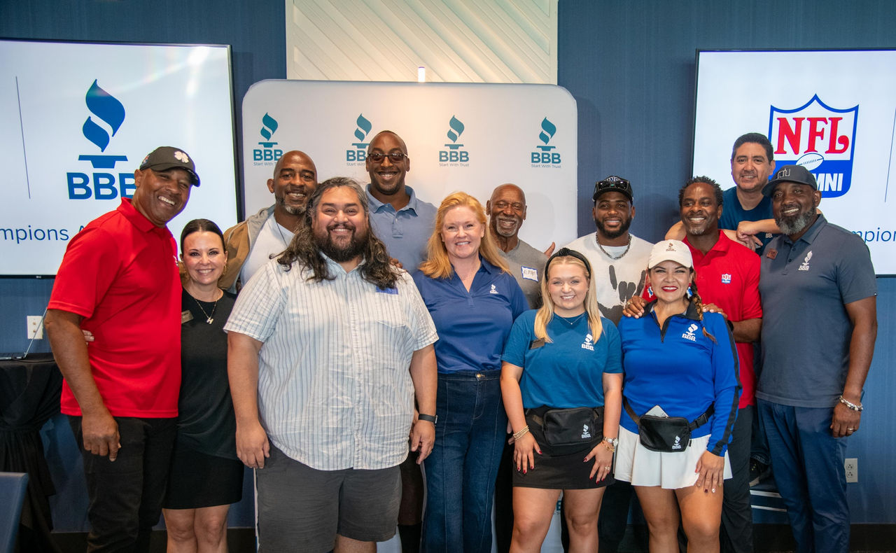 Group of people at BBB Topgolf event