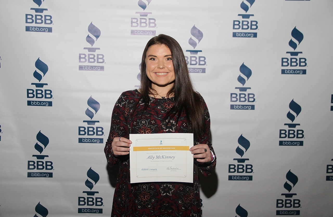 Ally Mckinney 2019 Student of Integrity Recipient 