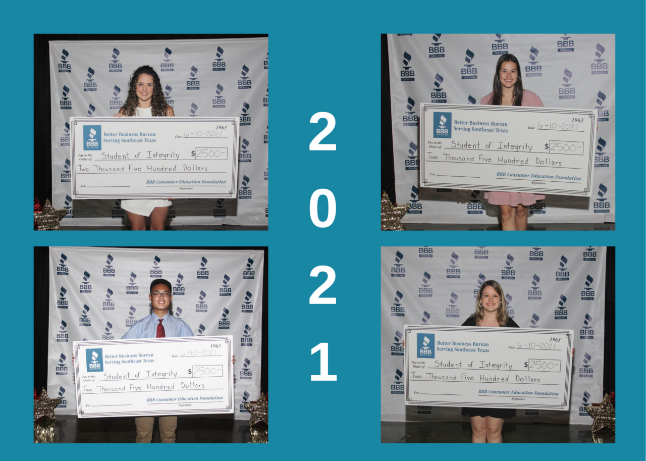 2021 Student of Integrity Winners