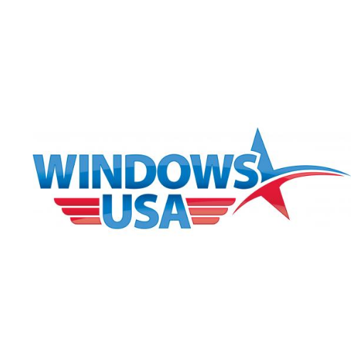 Blue Windows USA logo with two red bars and a blue star with a red swoosh on the right
