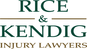 Logo in Army Green and Gold for RICE & KENDIG Injury Lawyers, and were a Silver Torch Award Sponsor in Shreveport on October 31, 2024