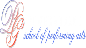 Logo in red and blue for Power & Grace School of Performing Arts. They were a Silver Torch Award Sponsor in Shreveport on October 31, 2024.
