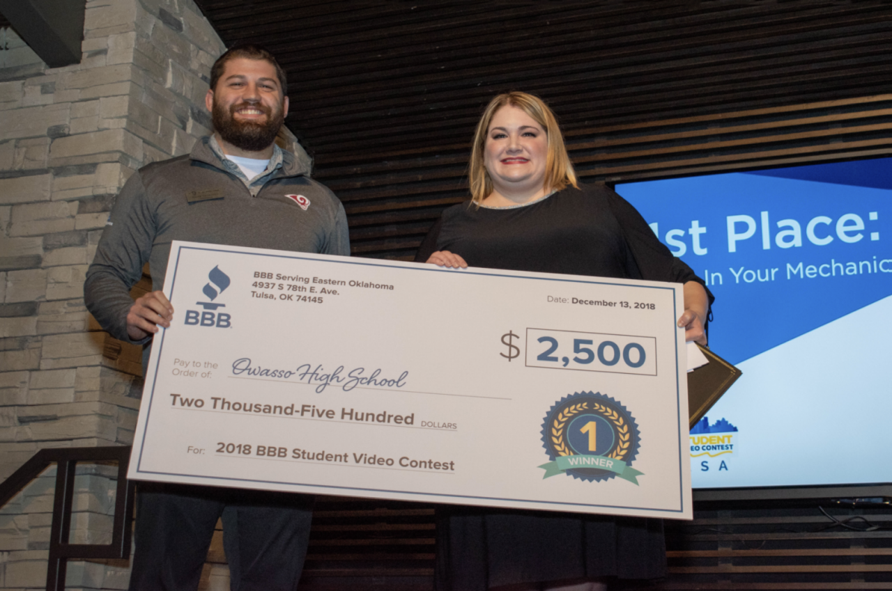 1st Place winner of the 2018 Tulsa BBB Student Video Contest