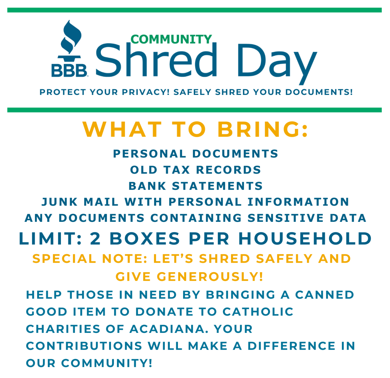 community shred day flyer