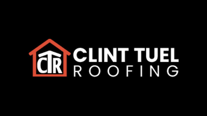 Clint tuel roofing logo on a black background