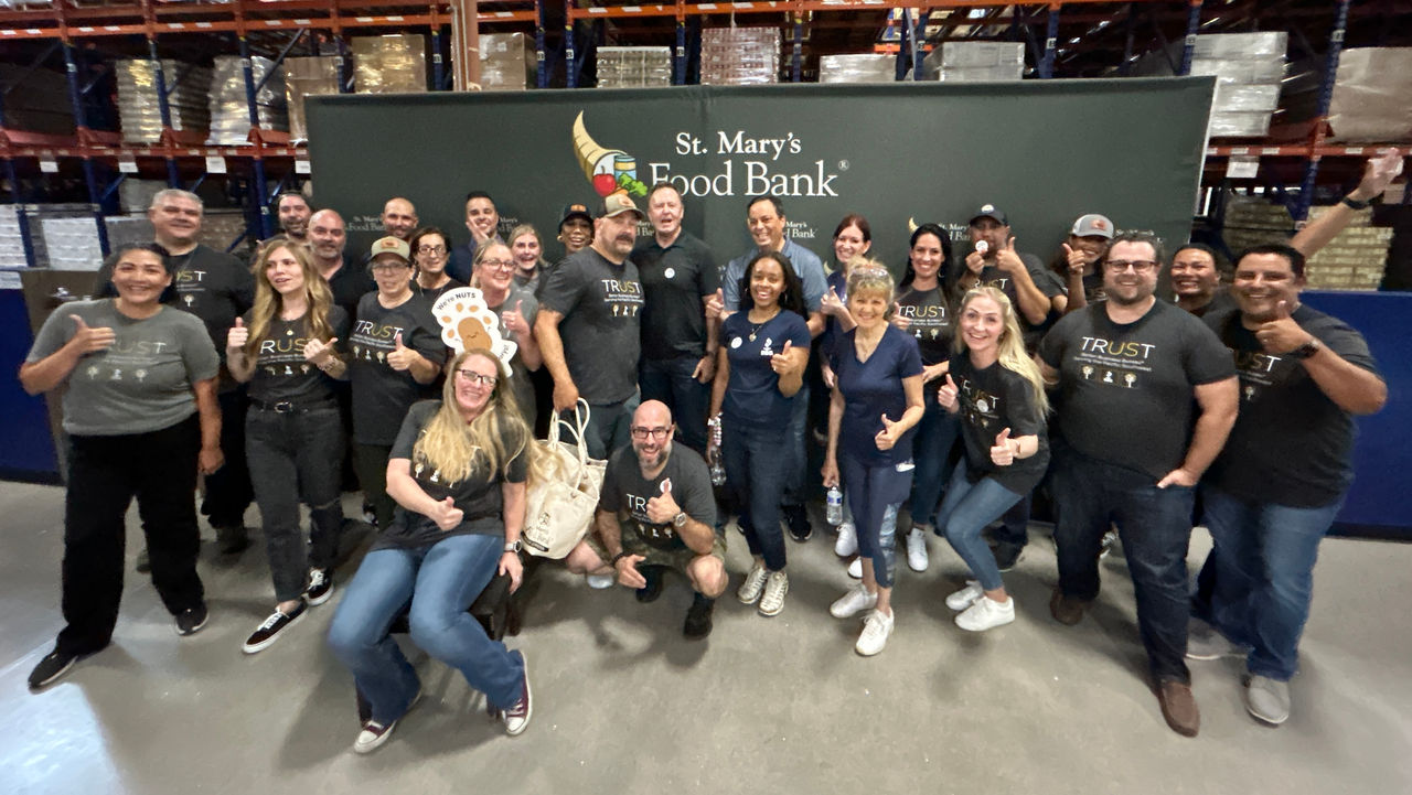 Group photo at food bank