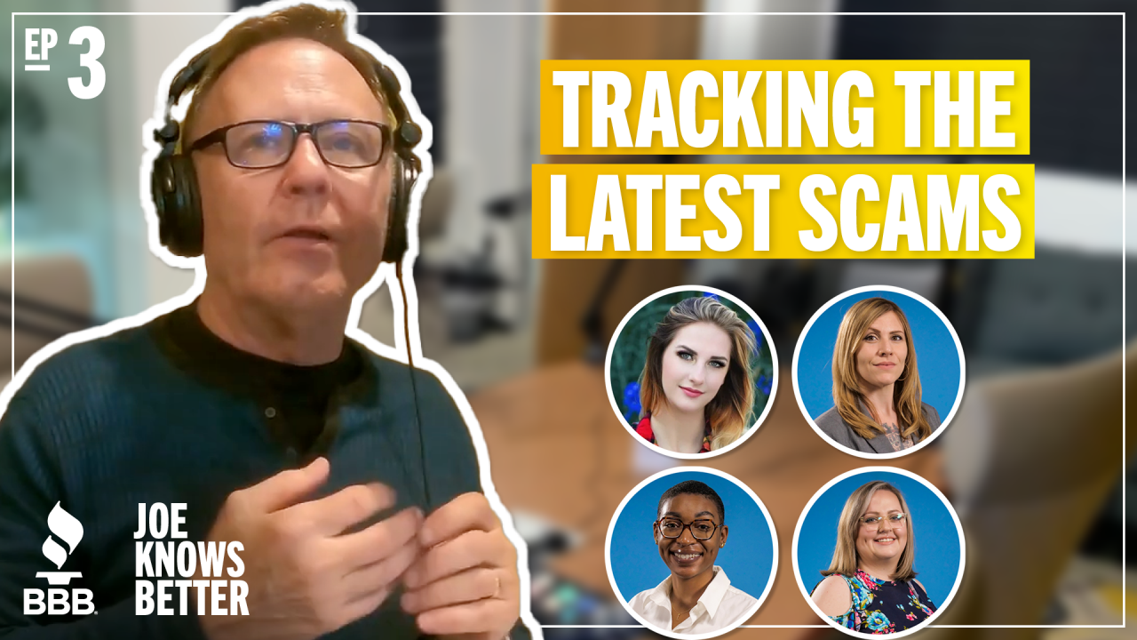 title card reading Tracking the Lastest Scams