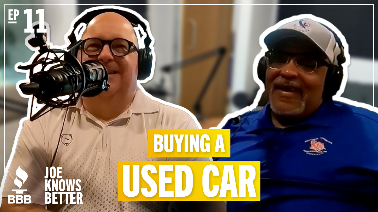 title card reading Buying A Used Car