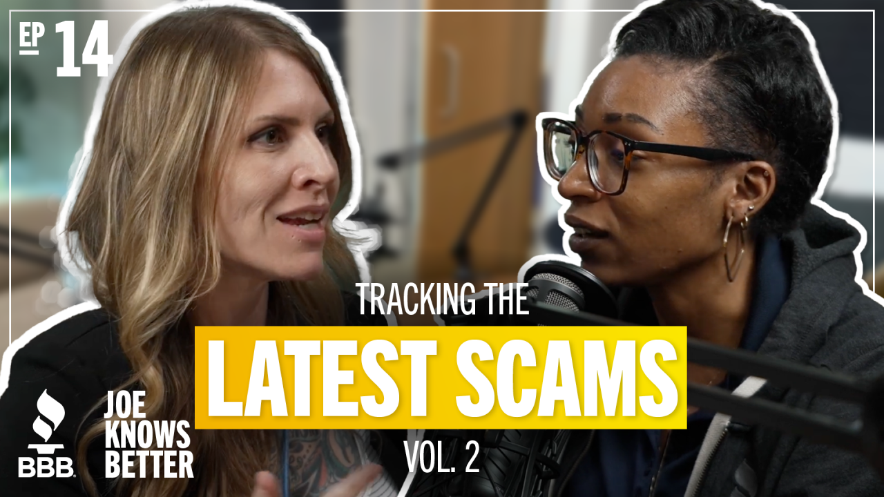 title card reading Tracking the Lastest Scams vol 2