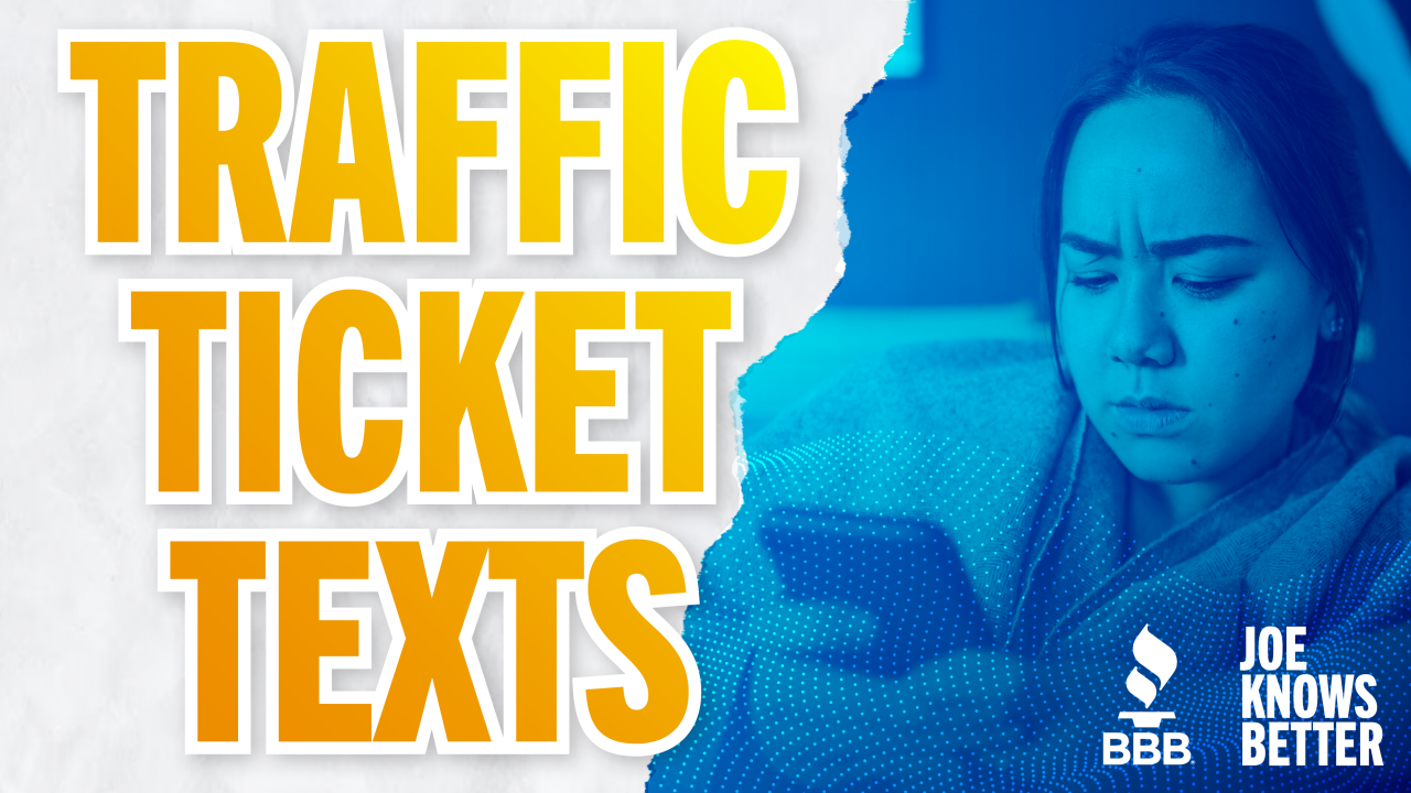 title card reading traffic ticket texts