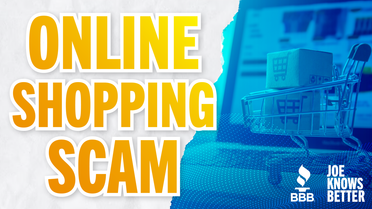 title card reading online shopping scam