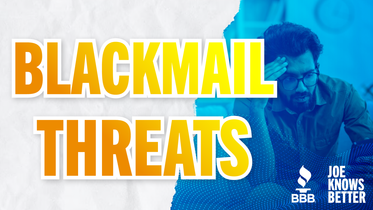 title card reading blackmail threats