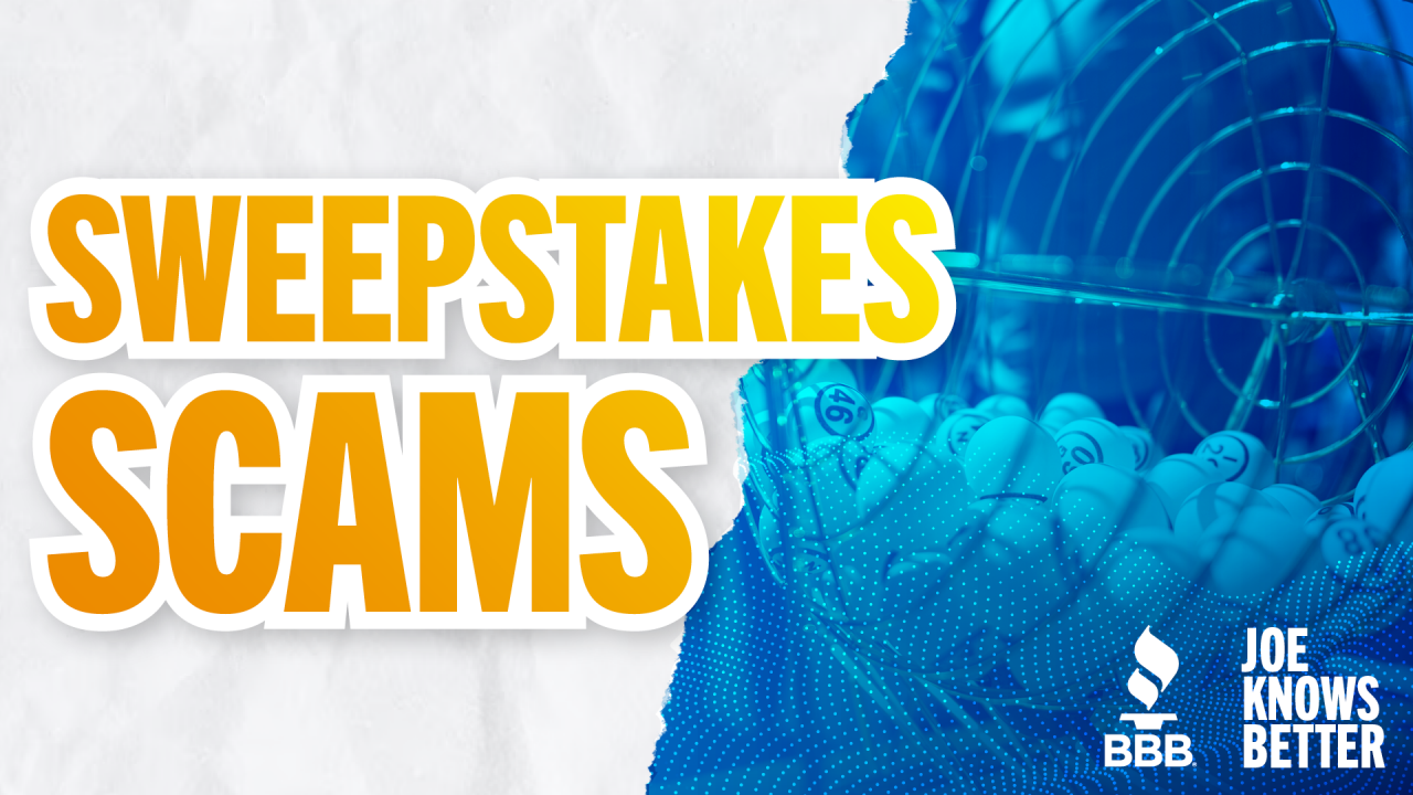 title card reading sweepstakes scams