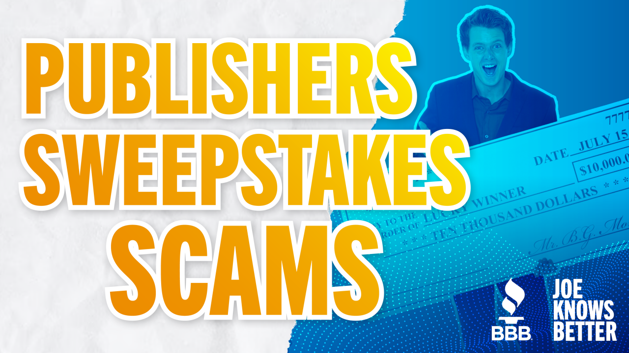 title card reading Publishers Sweepstakes Scams