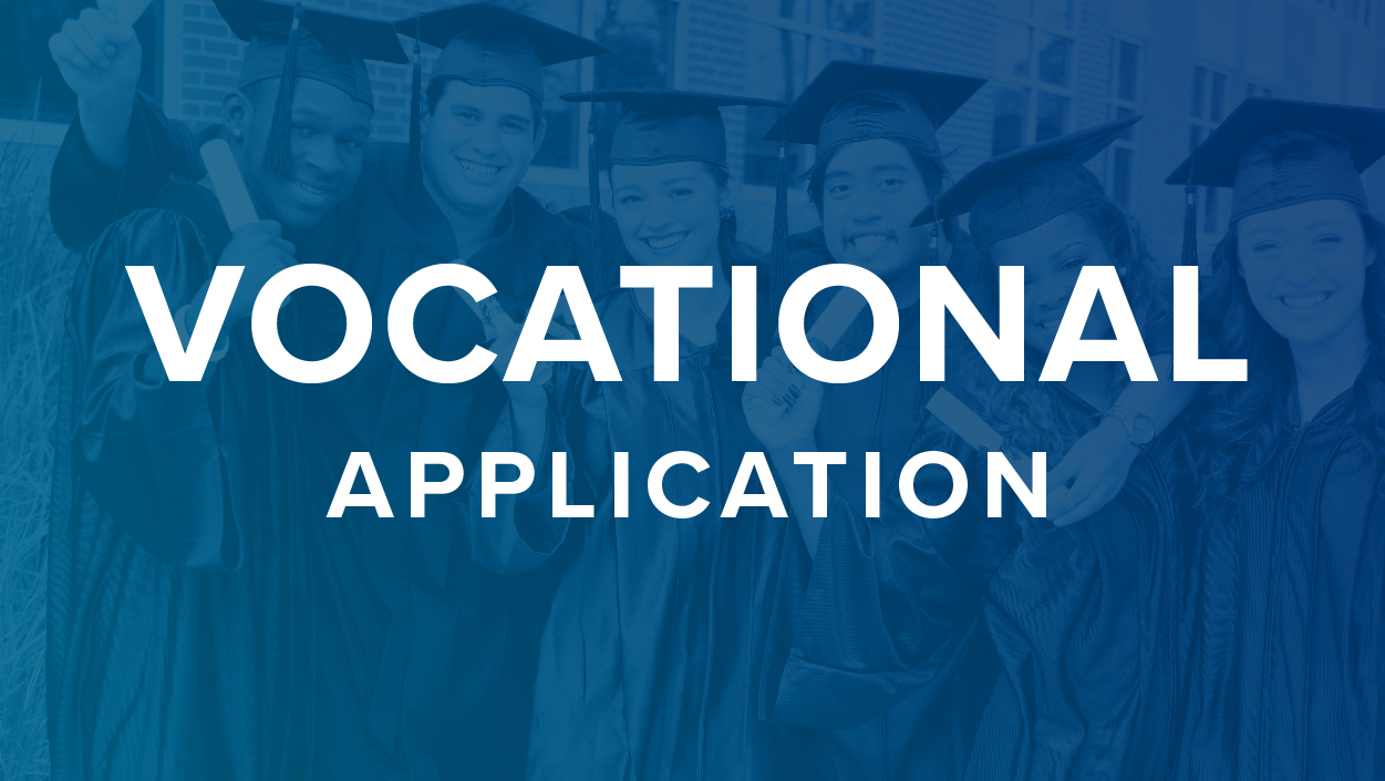 Vocational Application over blue background