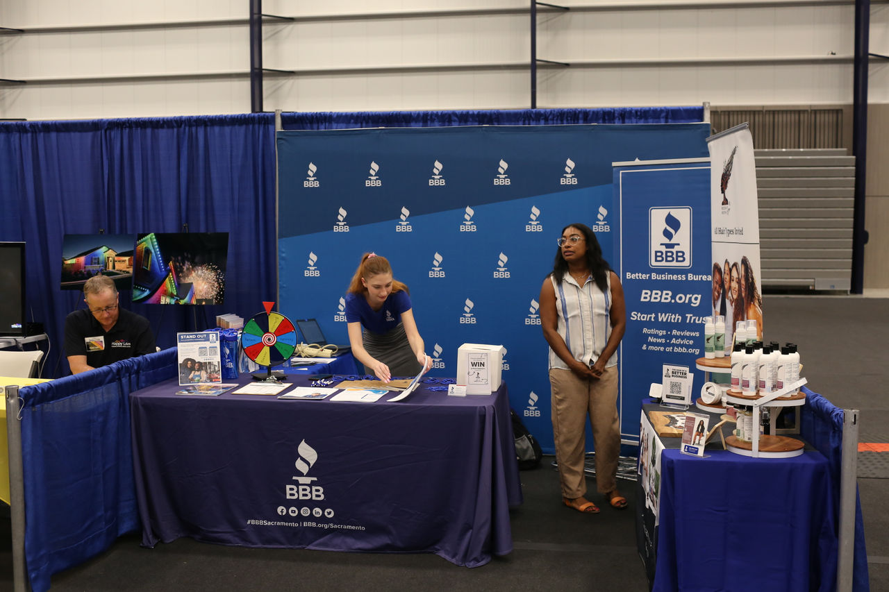 BBB and an Accredited Business booth setup at a trade show