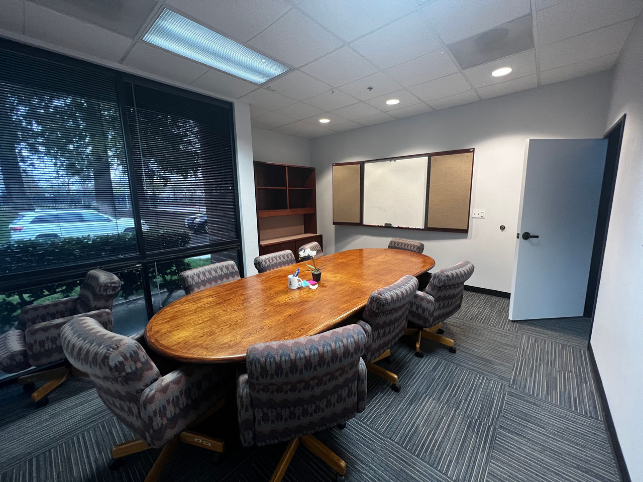 Meeting room with large table and chairs, Shasta conference room